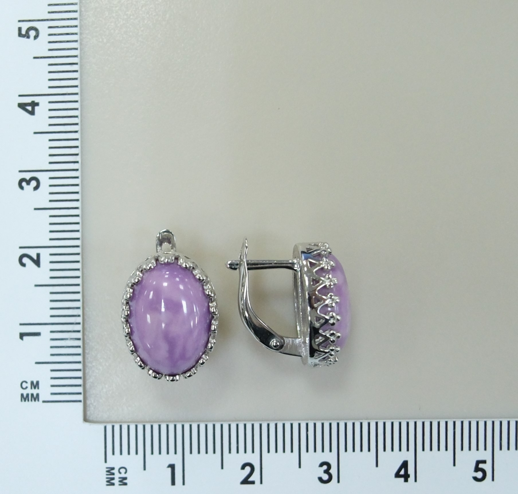 Серебряные серьги с фосфосидеритами